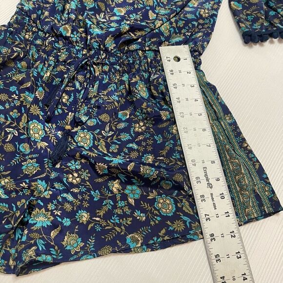 Anthropologie Raga Kassie Hippie Boho Chic Pom Pom Romper Jumpsuit Size XS - Picture 6 of 11